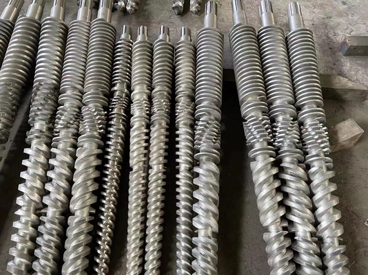Bimetallic Conical Double Barrel และ Screw สำหรับเครื่องอัดรีดพลาสติก PVC