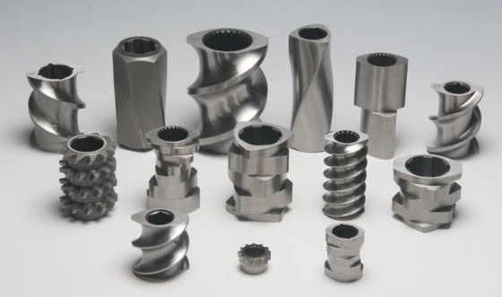 เครื่องจักรพลาสติกสกรูคู่ Extruder Barrel Screw Elements ความต้านทานการกัดกร่อน