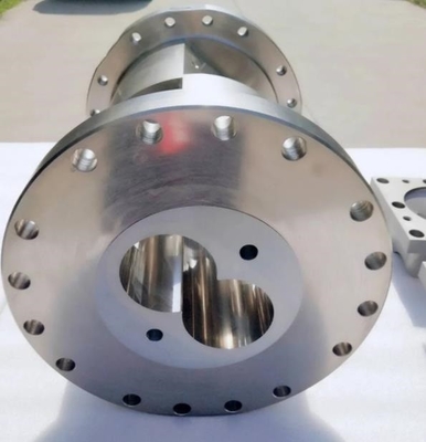 80/156 สกรูคู่ Bimetallic Conical Screw และ Barrel Twin Screw Extruder Parts