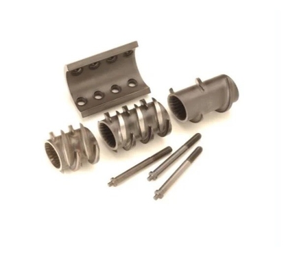 ชิ้นส่วนอะไหล่เครื่องอัดรีดยาง Bimetallic Double Screw Barrel สำหรับฟิลเลอร์พลาสติก
