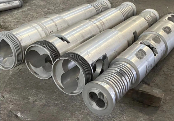 38CrMoAl Conical Twin Screw And Barrel 65/132 สำหรับโปรไฟล์ท่อ PVC WPC Spc