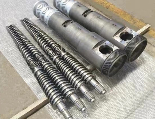 38CrMoAl Conical Twin Screw And Barrel 65/132 สำหรับโปรไฟล์ท่อ PVC WPC Spc