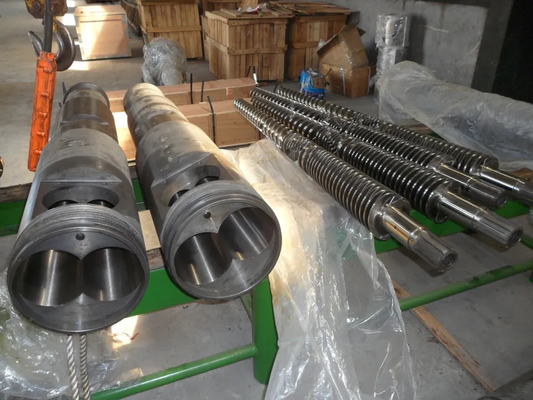 กระบอกสกรูคู่ทรงกรวยสำหรับเครื่องอัดรีดท่อ PVC 80/156 65/132 55/110 50/105