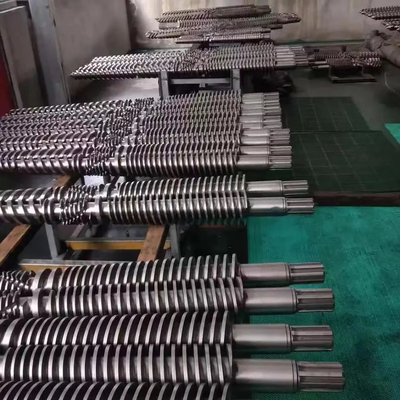 38CrMoALA Conical Twin Double Screw and Barrel For PP PVC ABS Extruder Screw