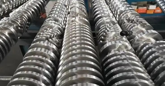 38crmoala โลหะผสมโครงสร้างเหล็กสกรูคู่ทรงกรวยและบาร์เรลสำหรับโปรไฟล์ PVC WPC
