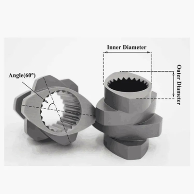 อุปกรณ์สกรูที่ใช้สําหรับ extruder ส่วนสํารองสําหรับ extruder twin screw ปานกลาง