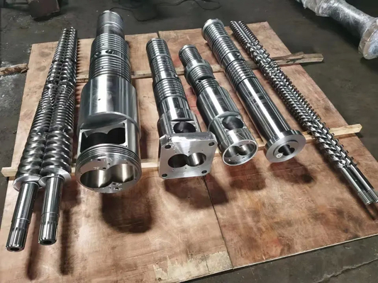 65/132 กระบอกสกรูคู่ทรงกรวยสำหรับโปรไฟล์ท่อ PVC WPC Spc Pipe