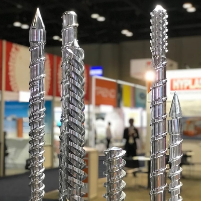 การอัดขึ้นรูปพลาสติก PE PS PC ABS PET PP PVC Conical Twin Screw Barrel Parallel