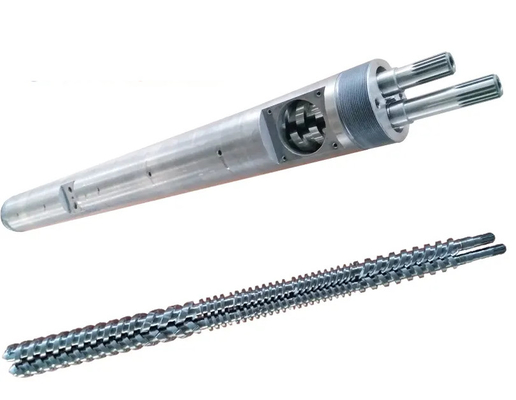 MIKROSAN MCV55 MCV67 MCV110 กระบอกสกรูคู่ขนานสำหรับโปรไฟล์ท่อ PVC WPC