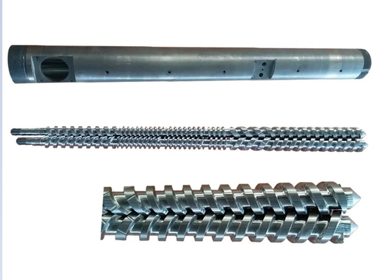 บีเมทัลลิกไนไตรได โคนิค Twin Screws WPC PVC PE อุตสาหกรรม / Extruder Screws And Barrels