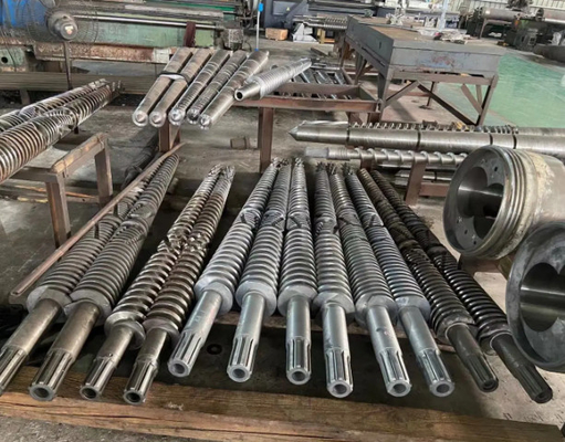 SPC แผ่น extrusion เครื่องอะไหล่ส่วนหนึ่ง nitrided หรือ bimetallic บาร์เรลและสกรู
