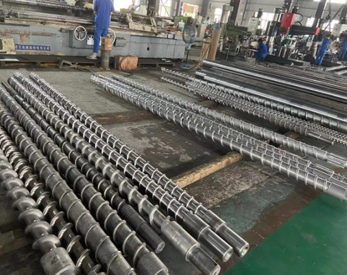 SPC แผ่น extrusion เครื่องอะไหล่ส่วนหนึ่ง nitrided หรือ bimetallic บาร์เรลและสกรู