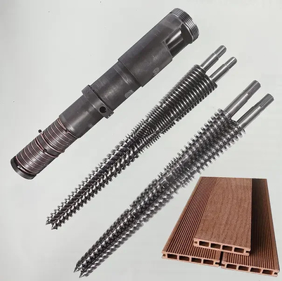 สกรูสองโลหะไนทริดโคนิค Twin Screws สําหรับ WPC PVC PE อุตสาหกรรม / สกรู extruder และถัง