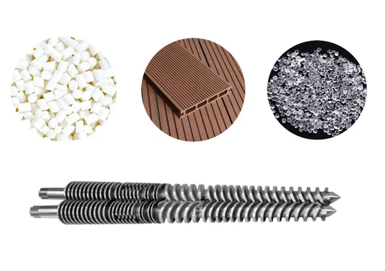 สกรูสองโลหะไนทริดโคนิค Twin Screws สําหรับ WPC PVC PE อุตสาหกรรม / สกรู extruder และถัง