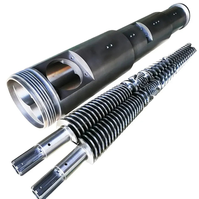 สกรูสองโลหะไนทริดโคนิค Twin Screws สําหรับ WPC PVC PE อุตสาหกรรม / สกรู extruder และถัง