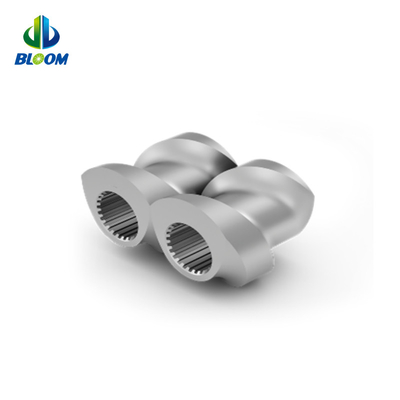 สกรูสกรูสองสกรูที่หมุนไปพร้อมกัน พลาสติก Extruder สกรูสกรูเหล็กไนเคิลสําหรับการผลิต PEEK