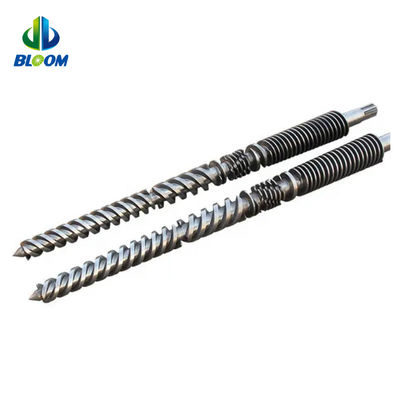 Bimetallic conical twin screw และท่อสําหรับการผลิต PVC WPC TPE TPU