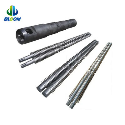 Bimetallic conical twin screw และท่อสําหรับการผลิต PVC WPC TPE TPU