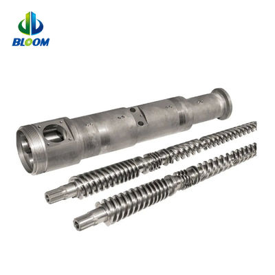 Bimetallic conical twin screw และท่อสําหรับการผลิต PVC WPC TPE TPU