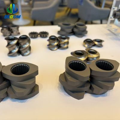 (PTR) ชิ้นส่วนเครื่องอัดรีดเหล็กทนสึกชนิดละเอียดพิเศษ W6, ชุดเกลียวเครื่องอัดรีดแบบสกรูคู่, กระบอกสูบและเพลา