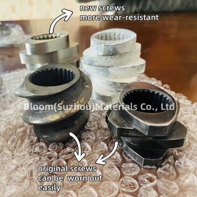 อะไหล่ extruder ใบสกรูคู่ที่ทนทานต่อการสวมและการเกรด โดยมีรายละเอียดที่กําหนดเองและความจุของทอร์คสูง