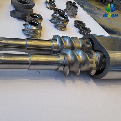 ส่วนลอกสกรูแบบสองโลหะที่ทนทานต่อการสกัดและการเกรดแบบที่กําหนดเอง สําหรับส่วนลอกสกรูคู่ที่มีความจุแรงแรงแรงแรงสูง