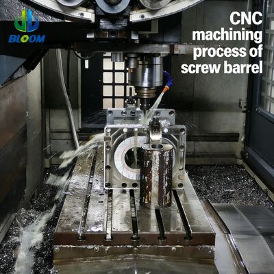 สกรูและถัง extruder Bimetallic Nickel Alloy ที่มีความทนทานต่อการเสื่อมและความอดทนต่ออุณหภูมิสูงสําหรับ PP Pet PVC ABS Plastic Extruder