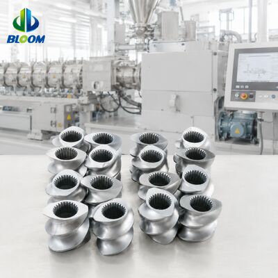 อุปกรณ์ extruder หนาสองสกรูแบบทนทานการสวมสูงที่มีการแปรรูปแม่นยํา CNC และความแข็ง HRC 58-62