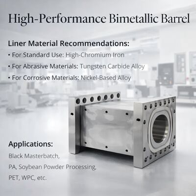 นิเคิลลอย บาร์เรลสกรูคู่ที่มีความทนทานต่อการสวมใส่และอะไหล่ extruder ที่สามารถปรับแต่งได้สําหรับการประมวลผลพลาสติก