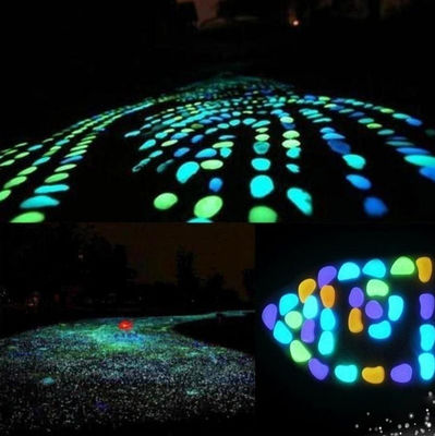 เรืองแสงที่มีสีสันใน Dark Garden Pebbles สำหรับตกแต่งบ้านสวน Luminous Stone