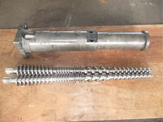 กระบอกสูบสกรูคู่ทรงกรวย Bimetallic Alloy สำหรับการอัดขึ้นรูปท่อ