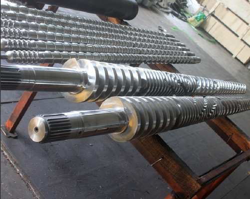 CMT80/174 สกรูและบาร์เรล Bimetallic ทรงกรวยคู่สำหรับเครื่องอัดรีดพลาสติก