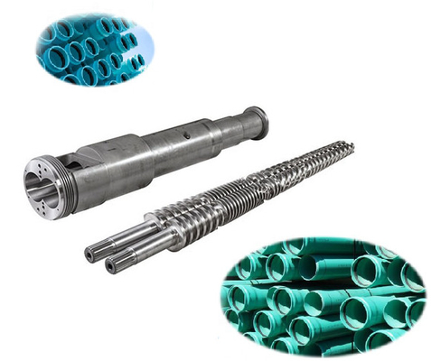 กระบอกสกรูคู่ทรงกรวยสำหรับเครื่องท่อพลาสติก UPVC